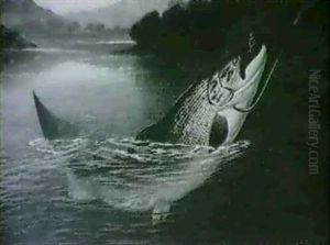 A Gaffed Salmon Pike: Salmon Taking Fly Brown Trout by A. Roland Knight