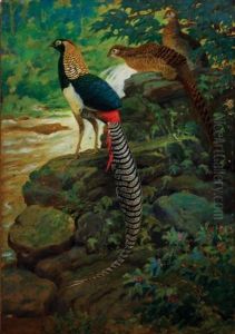 Charles R. Knight Original Oil Painting by Charles Robert Knight
