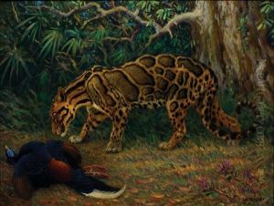 Charles R. Knight Original Oil Painting by Charles Robert Knight