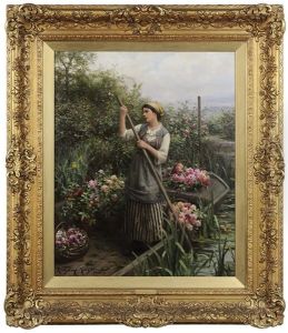 Collecting Flowers by Daniel Ridgway Knight