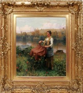 French Woman Near Paris River