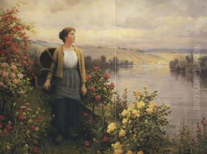 By The River On A Summer's Day by Daniel Ridgway Knight