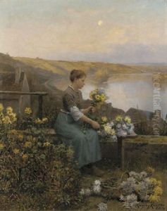 Making The Bouquet At Sunset by Daniel Ridgway Knight