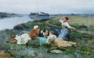 The Gossips by Daniel Ridgway Knight