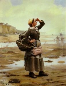 Awaiting His Return by Daniel Ridgway Knight