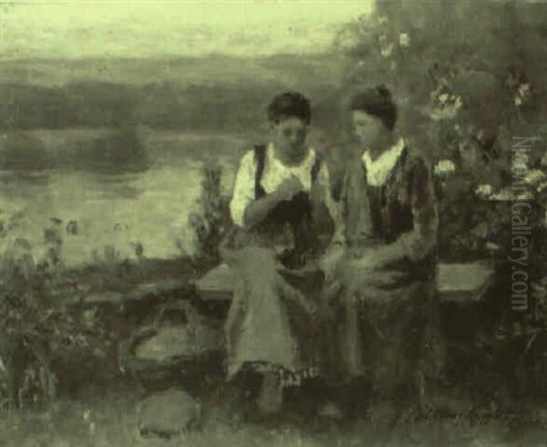 Femmes A Leur Couture Dans Un Paysage - view 1
