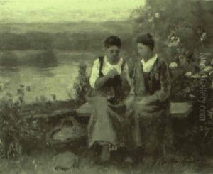 Femmes A Leur Couture Dans Un Paysage Femmes A Leur Couture Dans Un Paysage