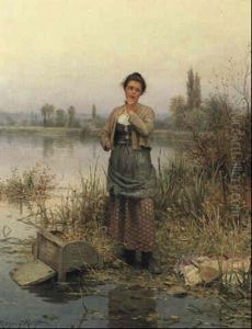 At The River Bank by Daniel Ridgway Knight