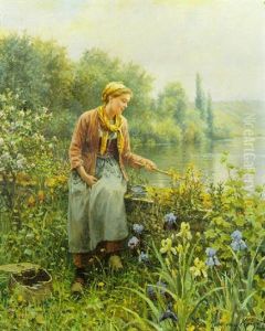 Fishing On A Spring Day by Daniel Ridgway Knight