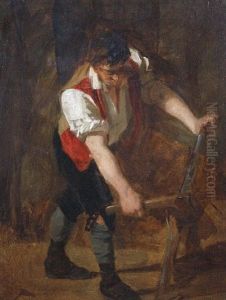 The Woodcutter (+ The Fishwife; Pair) by John Prescott Knight