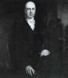 Portrait Of Dr. Montgomery, Holding A Cane by John Prescott Knight