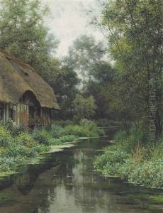 La Chaumiere De Diane, Beaumont-le-roger, Normandy by Louis Aston Knight