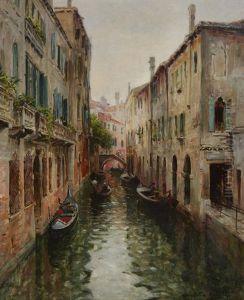 Rio St. Aponal, Venice by Louis Aston Knight
