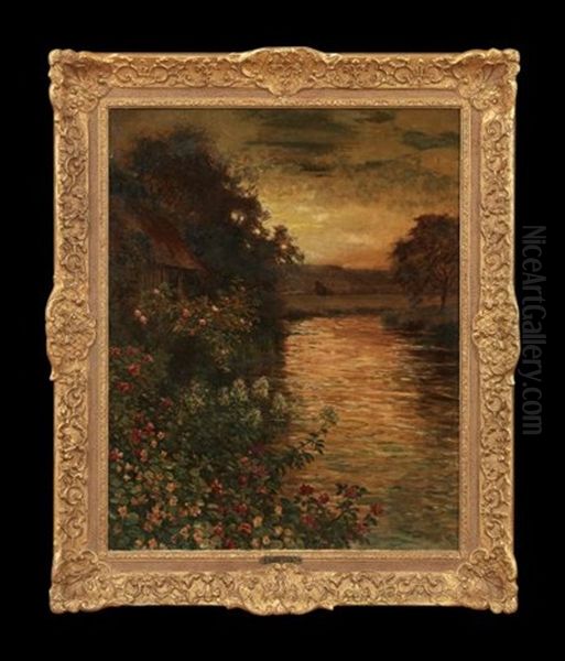 Cottage Garden At Sunset - view 1