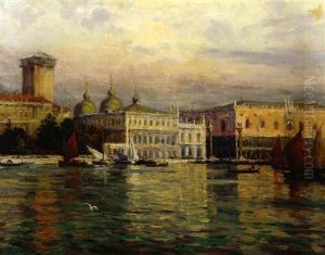 View Of Venice Showing The Rebuilding Of The Campanile De San Marco
