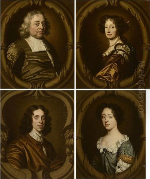 Portraits Of William Glanville; His Wife Francis Glanville; And Their Daughter; Winifred Glanville And Her Half-brother Carleton Stone - view 1