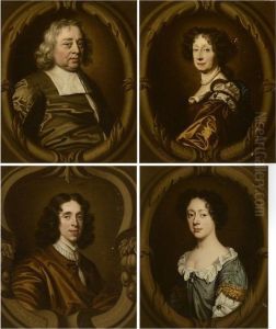 Portraits Of William Glanville; His Wife Francis Glanville; And Their Daughter; Winifred Glanville And Her Half-brother Carleton Stone Portraits Of William Glanville; His Wife Francis Glanville; And Their Daughter; Winifred Glanville And Her Half-brother Carleton Stone