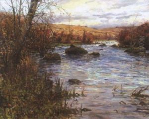 River Landscape With Cottage River Landscape With Cottage