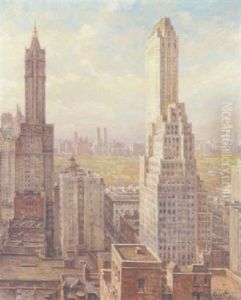Skyscrapers, New York by Louis Aston Knight