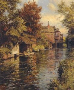 Sunny Afternoon On The Canal by Louis Aston Knight