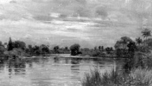 Flussufer Bei Dammerung Flussufer Bei Dammerung