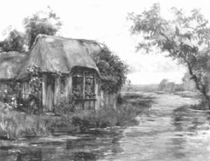 River Landscape With Cottage by Louis Aston Knight