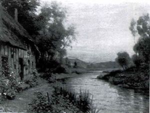 Cottage By Stream by Louis Aston Knight