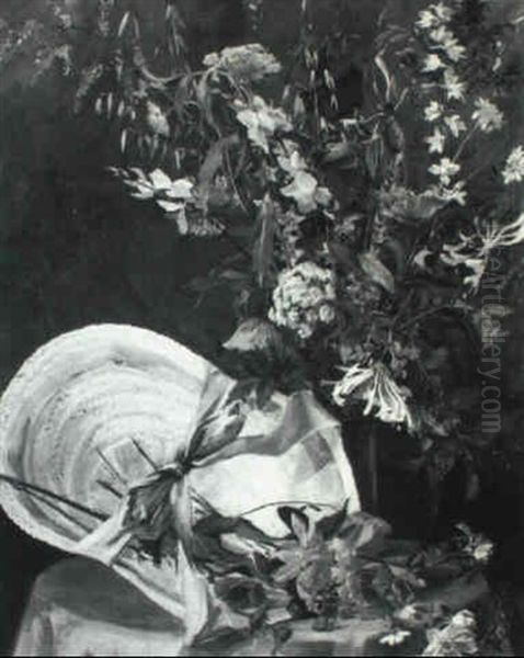 Still Life Of Flowers On A Yellow Table - view 1