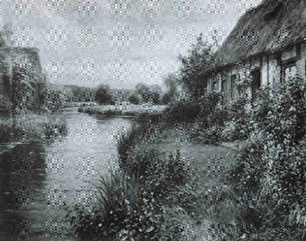 Cottages Near A Flowering Riverbank - view 1