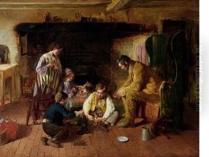 Playing With The Kitten (+ Cutting Out; Pair) by William Henry Knight