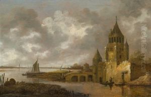 Befestigte Stadt An Einem Fluss