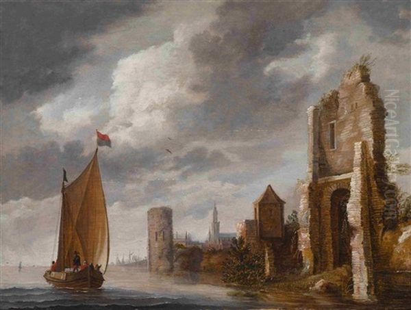 Ansicht Einer Stadt Am Fluss - view 1