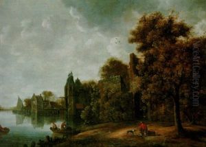 Flusslandschaft Mit Burg by Wouter Knijff