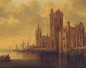 River Landscape With Buildings River Landscape With Buildings