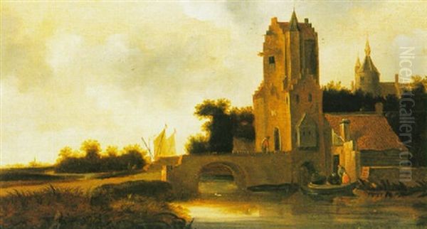 A River Landscape With The Pellecussenpoort Of Utrecht - view 1