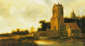 A River Landscape With The Pellecussenpoort Of Utrecht