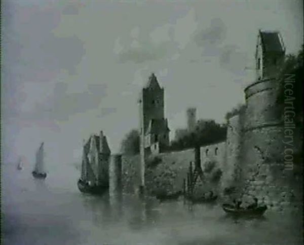 Befestigte Stadt An Einem Fluss - view 1