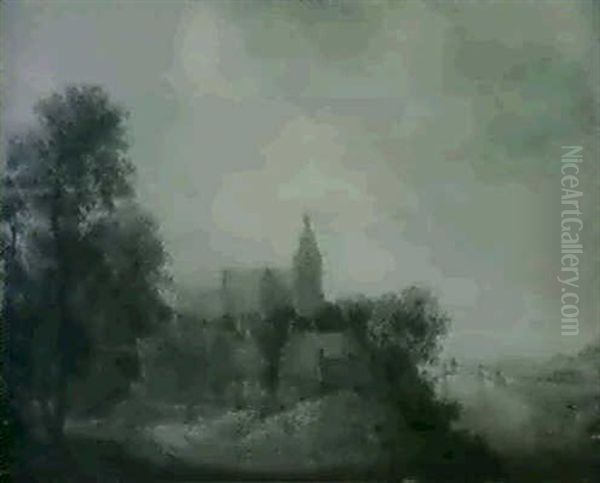 Landscape With A Village Beside A River - view 1