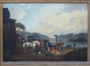 Le Passage Du Bac by August Knip