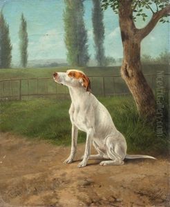 Landschaft Mit Englischem Jagdhund by August Knip
