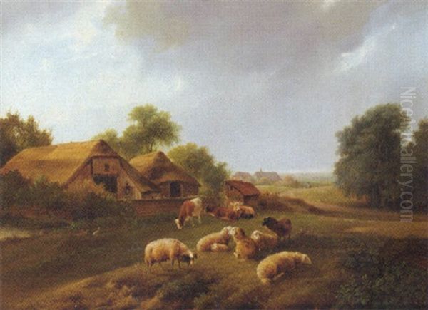 Summer Landscape With Live-stock In A Meadow - view 1