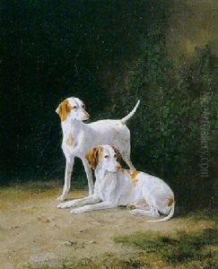 Two Hunting Dogs by August Knip
