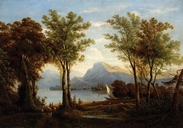 View On A Lake At The Foot Of Mountains - view 1