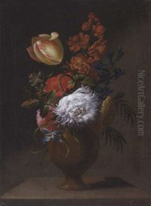Blumenstilleben Mit Nelke Und Tulpen