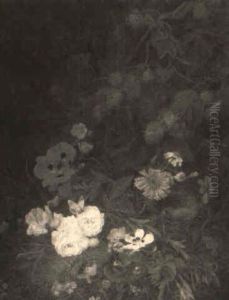 Stilleben Mit Blumen Und Einem Vogelnest by Henriette Gertruide Knip