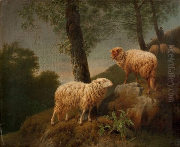 Moutons Dans Un Paysage - view 1