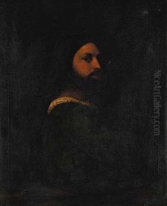 Portrait Of Aziosta By Tizian, The National Gallery Of London by Hans Knoechl