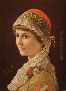 Beautiful Young Woman With Embroidered Costume