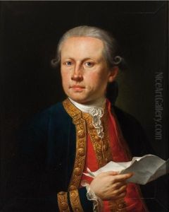 Portrait D'homme De Qualite Tenant Dans Sa Main Une Lettre