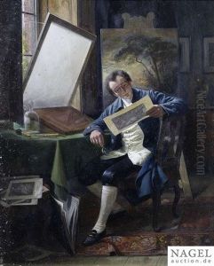 Engraver Looking At A Print